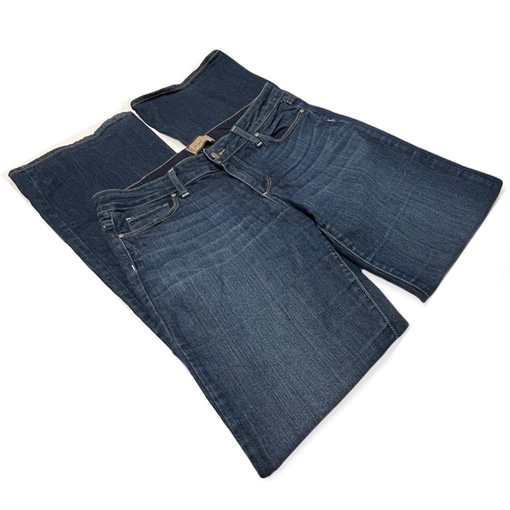 Paige Jeans Canyon Boot Cut Long Dark Wash Five Pocket Jean 32” X 35”